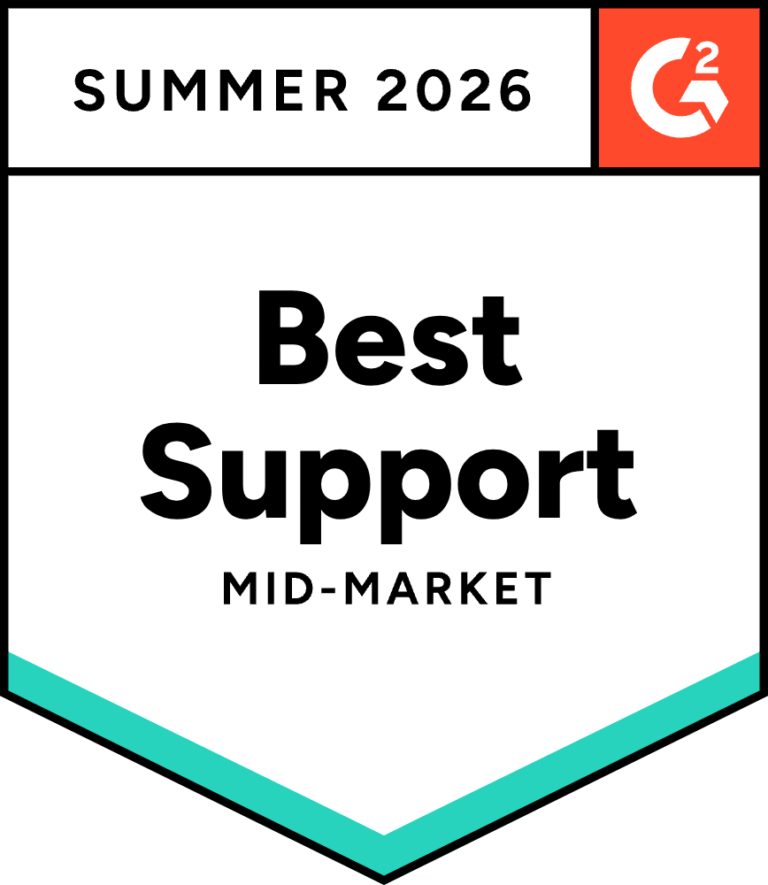 G2 Best Support Mid-Market Summer 2026