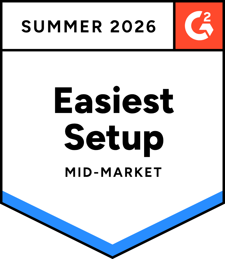 G2 Easiest Setup Mid-Market Summer 2026