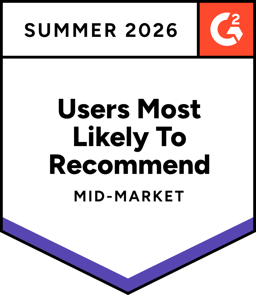 G2 Users Most Likely To Recommend Summer 2026